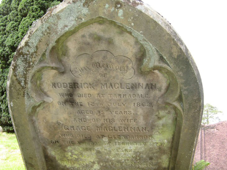 Photo of headstones/Roderick MacLennan died 1862 MI Achanalt, Cnoc na Bhain Cemetery